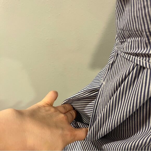 Free Assembly Striped Button-Up casual Dress with Waist Tie size extra large - Picture 5 of 15